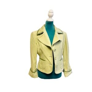 bebe Women's Y2K‎ Cropped Blazer Wool Angora Pastel Green Size Medium